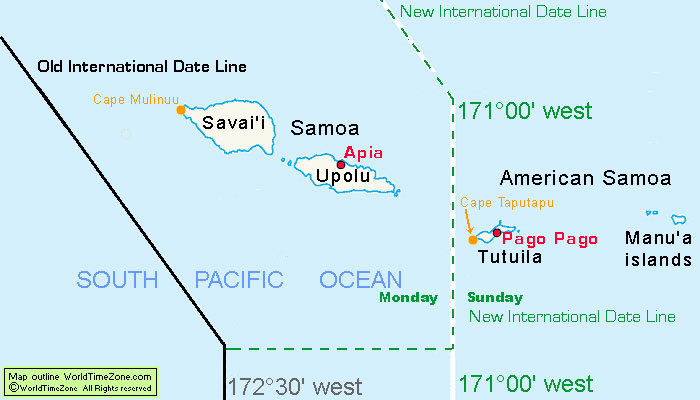 Old International Dateline and New International Dateline