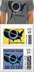 2017 Total Solar Eclipse on August 8 2017 stamps