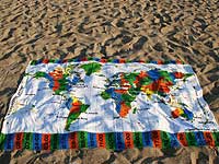 World Time Zone Map beach sarong