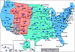 USA Time Zones Map
