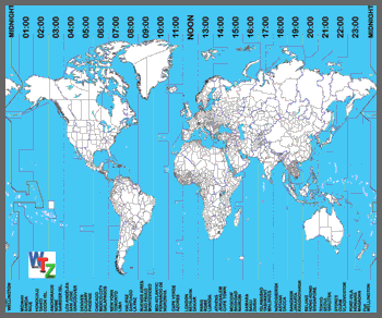  World Time Zones on Mousepad  3 World Time Zone Maps Layered In 1 Reference Mousepad