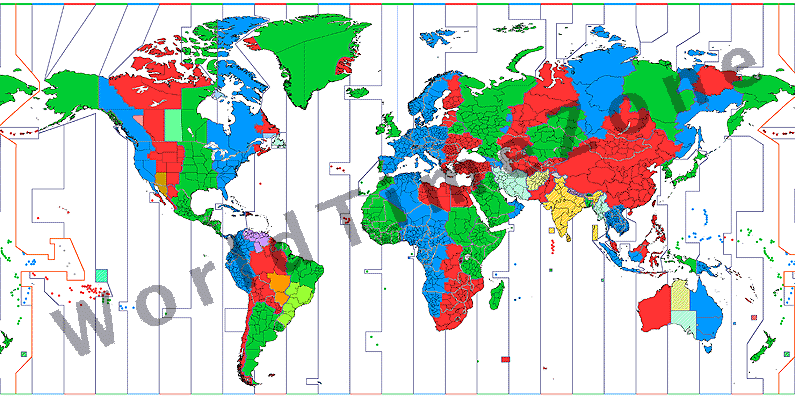 Time Zones of the World Map with the new time zones of Russia from 26 October 2014 World Time Zone