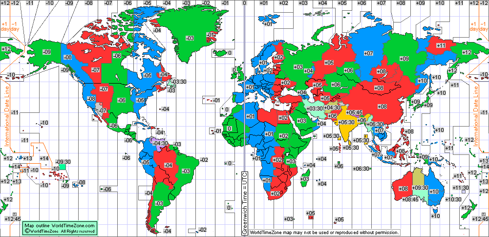 Standard Time Zone Chart Of The World From World Time Zone Corrected On 