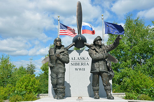 Alaska Siberia World War II Memorial Northwest Staging Route Fairbanks Alaska photo Alexander Krivenyshev WorldTimeZone