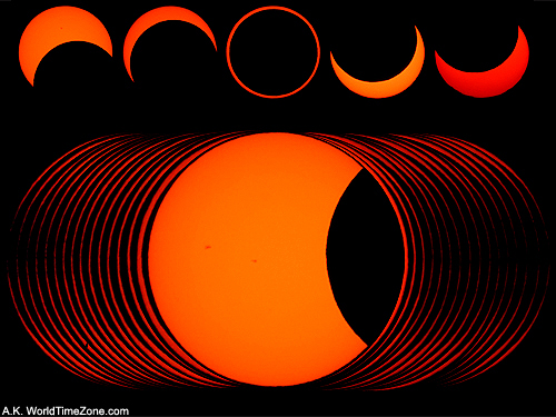 Phases of an Annular Solar Eclipse in Araruna, Brazil photo taken by Alexander Krivenyshev in Araruna, Brazil WorldTimeZone