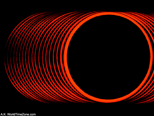 Composite image of the formation of Baily's beads during the Annular Solar Eclipse of October 14, 2023, from Araruna, Brazil photo taken by Alexander Krivenyshev in Araruna, Brazil WorldTimeZone