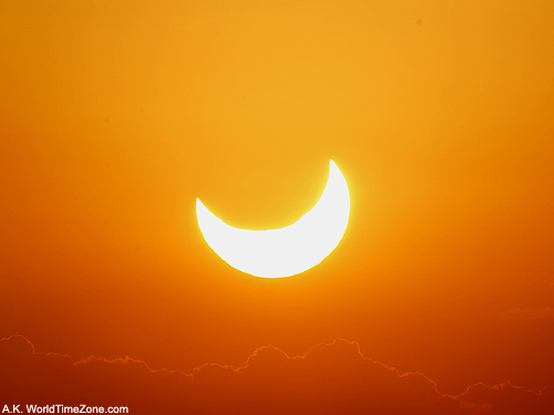 Sunset during Annular Solar Eclipse in Araruna, Brazil photo taken by Alexander Krivenyshev in Araruna, Brazil WorldTimeZone