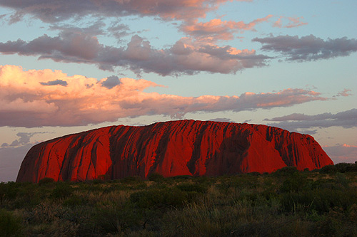 Uluru Ayers Rock sunset Northern Territory central Australia