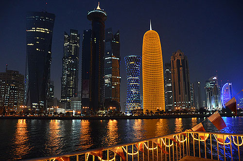 Doha Corniche waterfront promenade Qatar worldtimezone travel