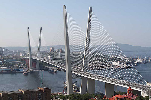 new Golden Horn bridge  in Vladivostok Russia