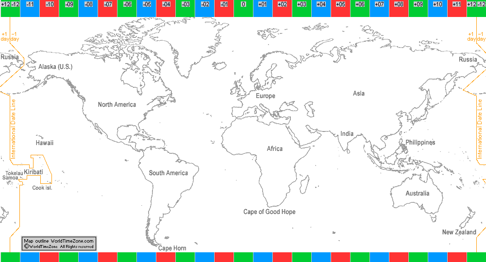 International Date Line from 2011 to now current International Date Line map presentation arranged by WorldTimeZone