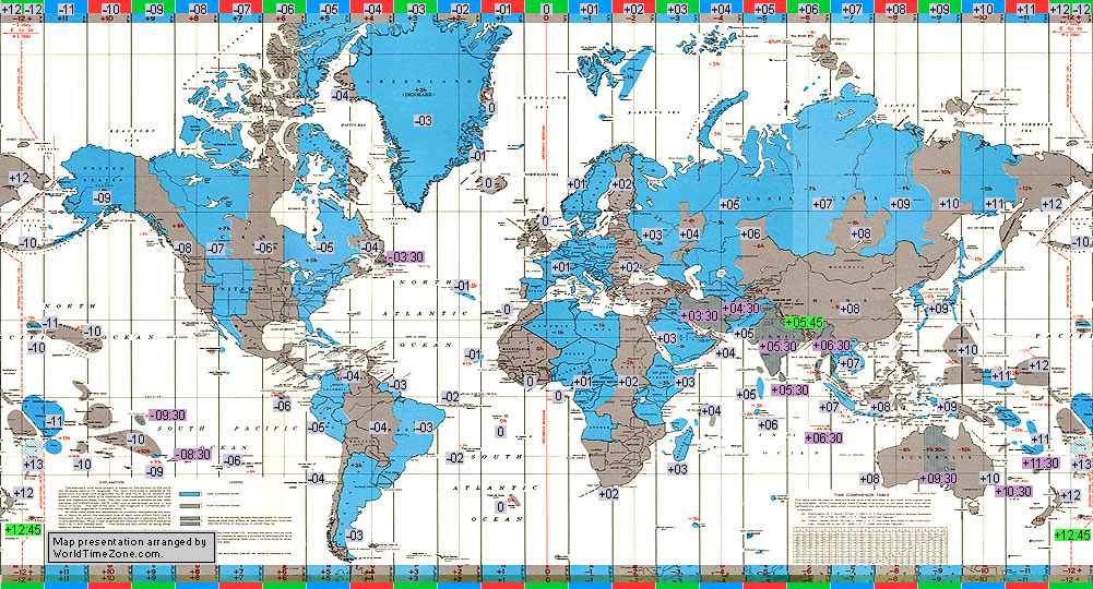 standard time zones