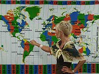 World Time Zone Map beach sarong