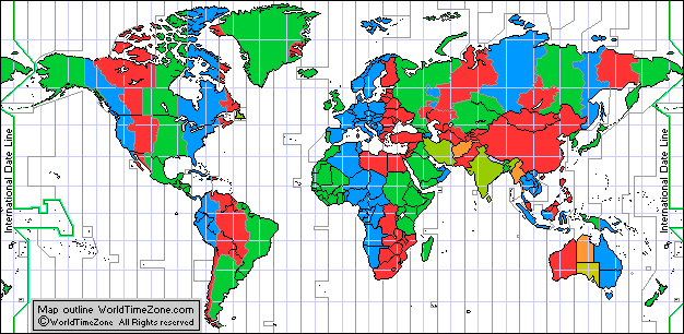 Time Zones Around The World Map