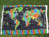 World Time Zone Map beach sarong