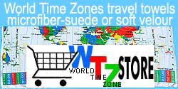 World Time Zones travel towel and beach sarong kanga