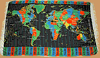 World Time Zone Map beach travel towel