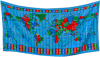 World Time Zone Map beach sarong