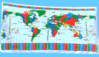 World Time Zone Map beach sarong