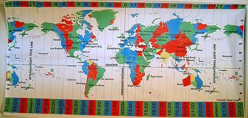 Paper Rolled National Geographic World Time Zones Wall Map 28 x 22 inches Coordinating World Time 