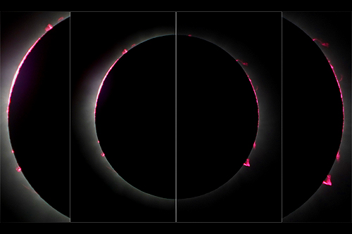All types of solar prominences curtains, flames, fans, flares, surges, sprays, loops during total solar eclipse on April 8, 2024 in Mazatlan, Mexico worldtimezone world time zone Alexander Krivenyshev