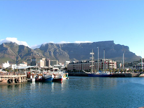 Cape Town Harbor and Table Mountain South Africa