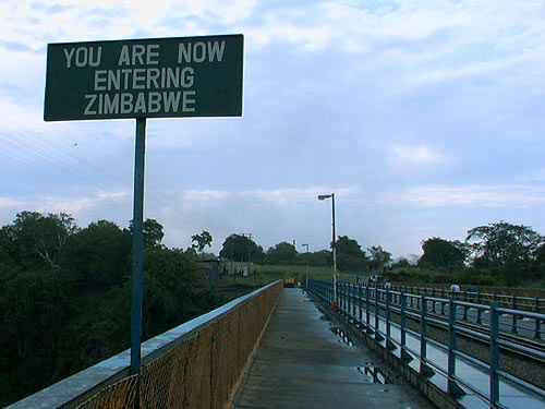 border between Zambia and Zimbabwe The Victoria Falls Bridge
