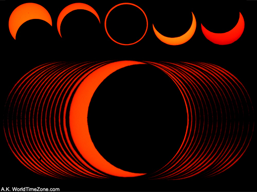 Phases of an Annular Solar Eclipse between C1 and C2 contacts in Araruna, Brazil photo taken by Alexander Krivenyshev in Araruna, Brazil WorldTimeZone