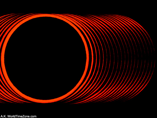 From the C2 Second contact to the Annularity composite image of the formation of Baily's beads during the Annular Solar Eclipse of October 14, 2023, from Araruna, Brazil photo taken by Alexander Krivenyshev in Araruna, Brazil WorldTimeZone