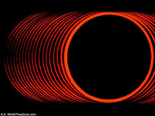 Composite image of the formation of Baily's beads during the Annular Solar Eclipse of October 14, 2023, from Araruna, Brazil photo taken by Alexander Krivenyshev in Araruna, Brazil WorldTimeZone