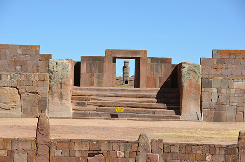 Temple of Kalasasaya Tiwanaku Tiahuanacu archaeological site Bolivia UNESCO World Heritage Site worldtimezone travel
