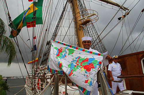 Brazilian Sailor with World Time Zone travel towel