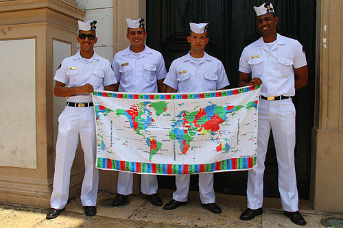 Brazilian Navy Sailors with World Time Zone travel towel