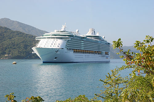 Cruise ship Freedom of the Seas Royal Caribbean at Labadee Labadie Haiti Hispaniola island