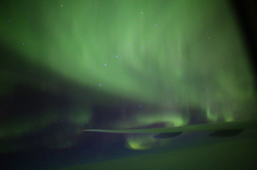 Aerial view of Northern Lights and Ursa Major from an airplane Photo Alexander Krivenyshev WorldTimeZone