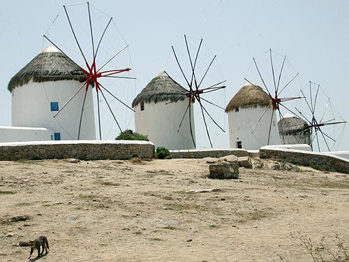 Windmills of Chora Mykonos Cyclades Greece