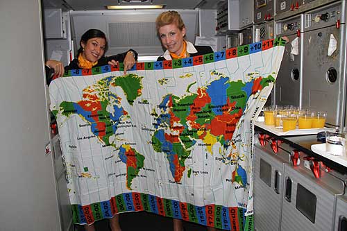 Lufthansa flight attendants and pilots who travel across time zones