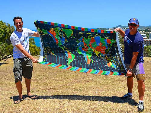 Cruise ship passenger and local New Caledonian with World Time Zone Kanga in Noumea, New Caledonia