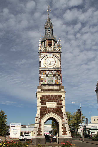 Clock Tower Jubilee Clock in Victoria Street Christchurch New Zealand  Photo Alexander Krivenyshev WorldTimeZone