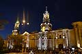 Basilica Cathedral of Arequipa at night Plaza de Armas Arequipa Peru