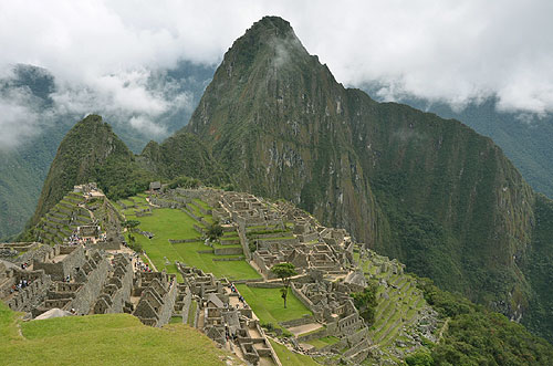 Machu Picchu the Inca Empire site located at 2430 meters UNESCO World Heritage Site Peru worldtimezone travel