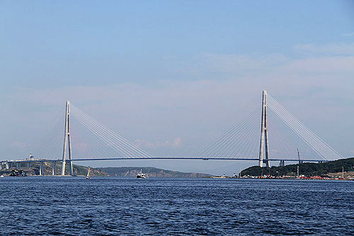 Bridge Russky Island in Vladivostok Russia