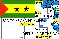 São Tomé e Príncipe flag map time Sao Tome and Principe time map Alexander Krivenyshev WorldTimeZone