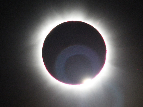 Baily beads and diamond ring 18 seconds of totality during solar eclipse near Pakwach Uganda on November 3 2013 photo Alexander Krivenyshev WorldTimeZone