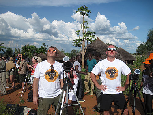Observing and photographing total solar eclipse near Pakwach Uganda photo Alexander Krivenyshev WorldTimeZone