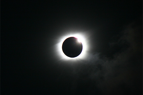 Diamond ring before Total Solar Eclipse over Easter Island Rapa Nui July 11 2010