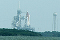 Space shuttle Atlantis before last launch - view from NASA Causeway