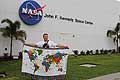 World Time Zone map on cloth kanga at Kennedy Space Center KSC Cape Canaveral