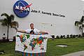 World Time Zone map on cloth kanga at Kennedy Space Center KSC Cape Canaveral