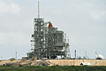 Space Shuttle Atlantis STS-135 is on the launch pad 39A as seen from the LC-39 Observation Gantry